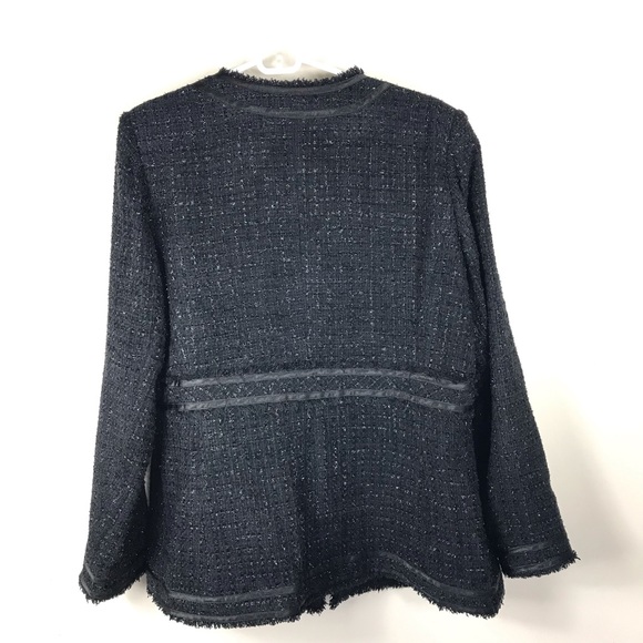 Sigrid Olsen Black Tweed Jacket size: 14 - Picture 2 of 5